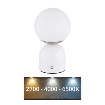 Globo - LED ljusreglerad bordslampa touch LED/2,5W/3,7V 2700/4000/6500K 1800 mAh USB vit