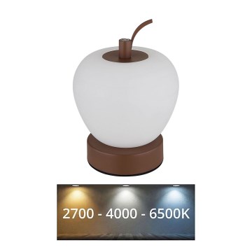Globo - LED ljusreglerad bordslampa touch LED/2W/3,7V 2700K/4000K/6500K 1200 mAh USB brun