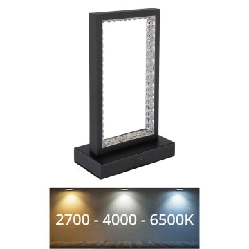 Globo - LED ljusreglerad bordslampa touch LED/3W/3,7V 2700K/4000K/6500K 1800 mAh USB svart