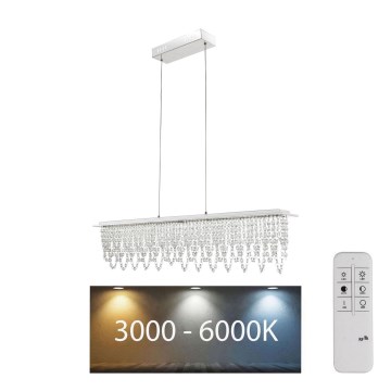Globo - LED Ljusreglerad kristall ljuskrona på snöre LED/24W/230V 3000-6000K + fjärrkontroll