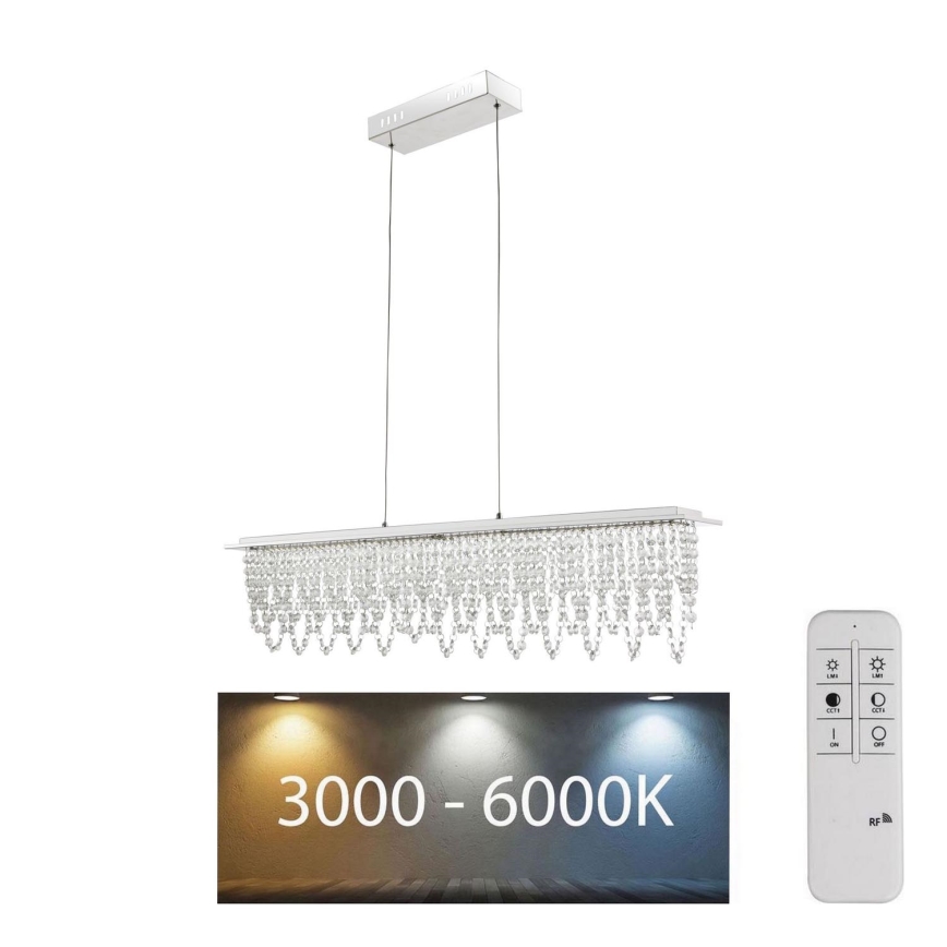 Globo - LED Ljusreglerad kristall ljuskrona på snöre LED/24W/230V 3000-6000K + fjärrkontroll