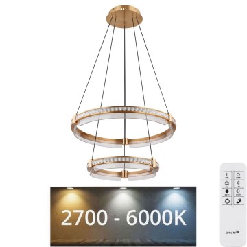 Globo - LED Ljusreglerad kristall ljuskrona på snöre LED/78W/230V 2700K-6000K + fjärrkontroll