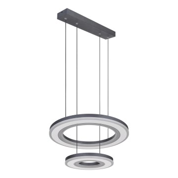 Globo - LED ljusreglerad ljuskrona på textilsladd LED/50W/230V 2700-6000K diameter 50 cm svart + fjärrkontroll