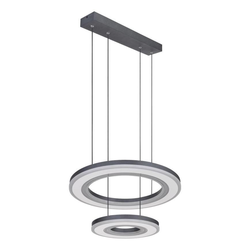 Globo - LED ljusreglerad ljuskrona på textilsladd LED/50W/230V 2700-6000K diameter 50 cm svart + fjärrkontroll