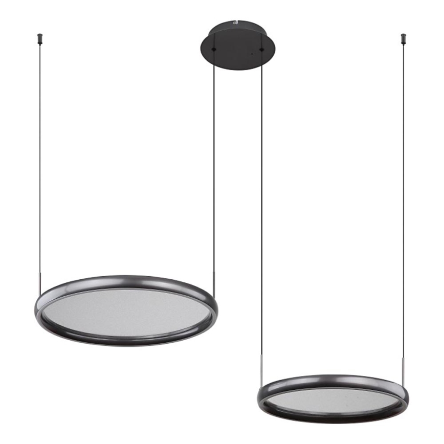 Globo - LED ljusreglerad ljuskrona på textilsladd LED/50W/230V 2700-6000K svart + fjärrkontroll