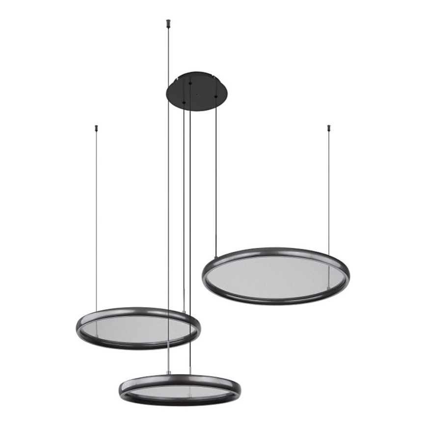 Globo - LED ljusreglerad ljuskrona på textilsladd LED/55W/230V 2700-6000K svart + fjärrkontroll