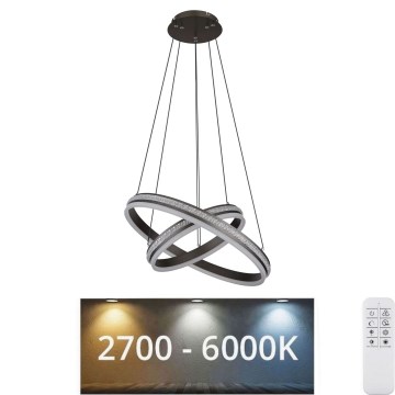 Globo - LED ljusreglerad ljuskrona på textilsladd LED/60W/230V 2700K-6000K + fjärrkontroll