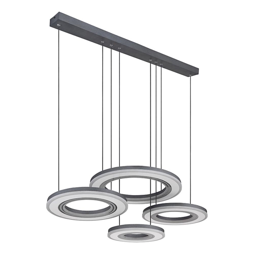 Globo - LED ljusreglerad ljuskrona på textilsladd LED/80W/230V 2700-6000K svart + fjärrkontroll