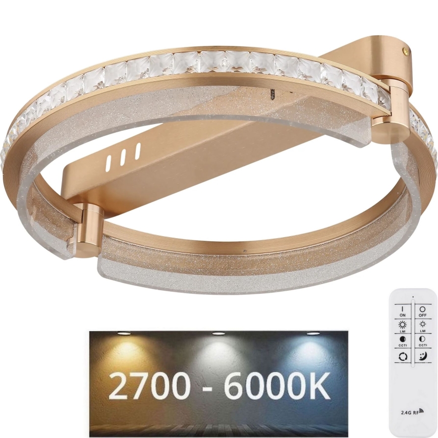 Globo - LED Ljusreglerad taklampa i kristall LED/36W/230V 2700K-6000K + fjärrkontroll