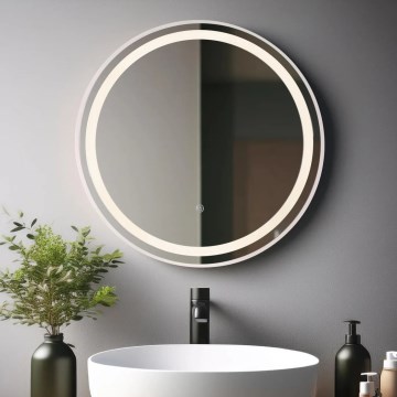 Globo - LED Ljusreglerad vägg spegel med en bakgrundsbelyst LED/10W/230V 2700/4000/6500K diameter 50 cm