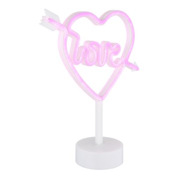 Globo - LED Neon bord dekoration LED/2W/3xAA hjärta