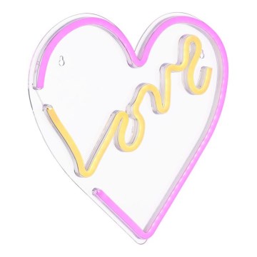 Globo - LED Neon väggdekoration LED/3W/USB hjärta