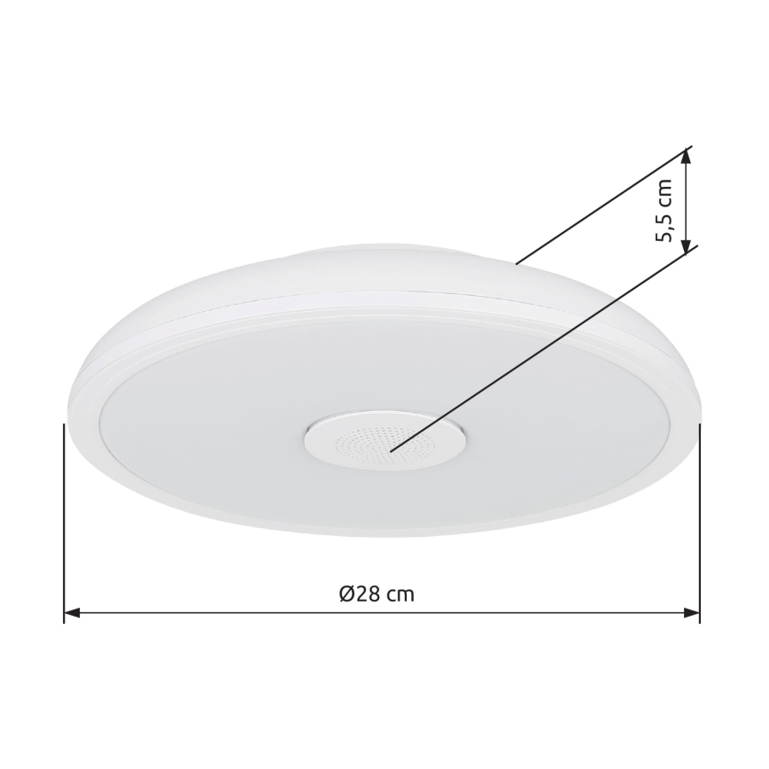 Globo - LED RGBW Dimbar badrumsbelysning med en högtalare LED/18W/230V 3000-6500K IP44 + fjärrkontroll