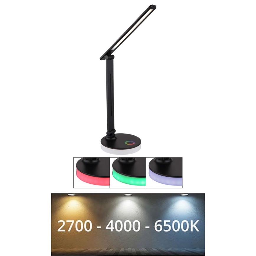Globo - LED RGBW Dimbar touch bordslampa LED/5W/230V + LED/2W 2700K/4000K/6500K svart
