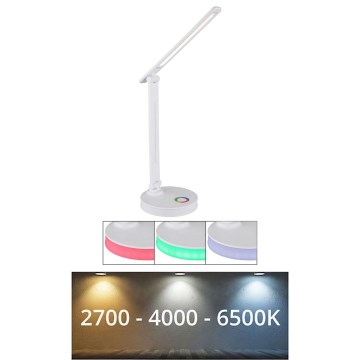 Globo - LED RGBW Dimbar touch bordslampa LED/5W/230V + LED/2W 2700K/4000K/6500K vit