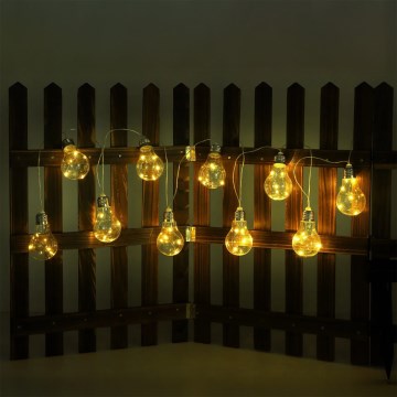 Globo - LED solcellsljusslinga 10xLED/0,06W/3,2V 380 cm IP44