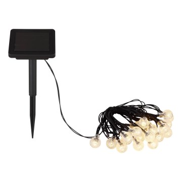 Globo - LED solcellsljusslinga 20xLED/0,06W/3,2V 285 cm IP44