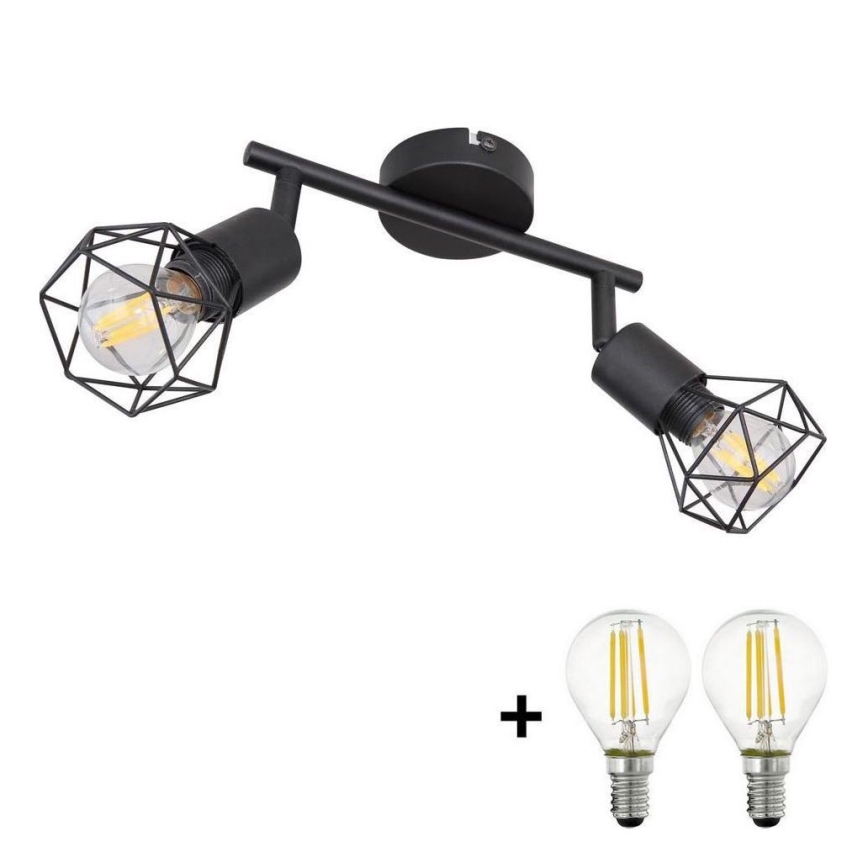 Globo - LED spotlight 2xE14/6W/230V svart