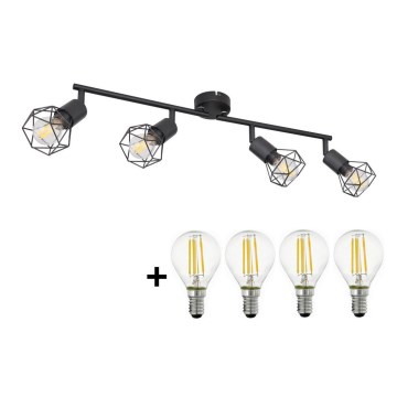 Globo - LED spotlight 4xE14/6W/230V svart
