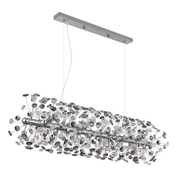 Globo - LED-takkrona på stållina 12xG9/3,5W/230V blank krom