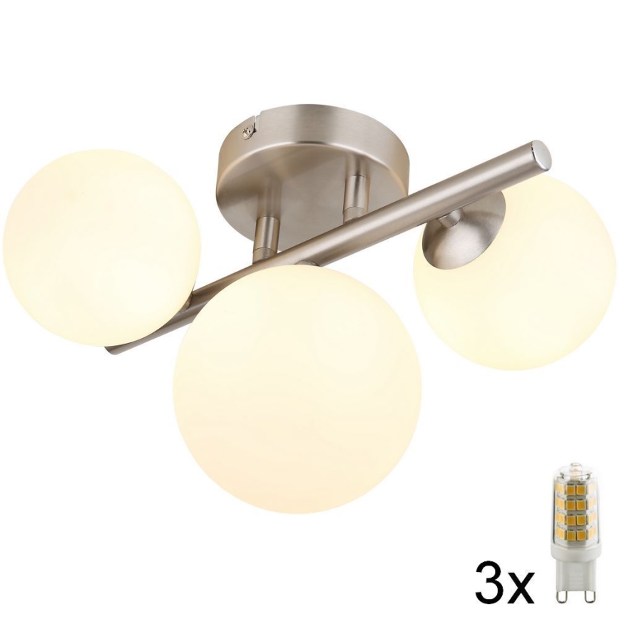 Globo - LED ytmonterad ljuskrona RIHA 3xG9/3,5W/230V matt krom