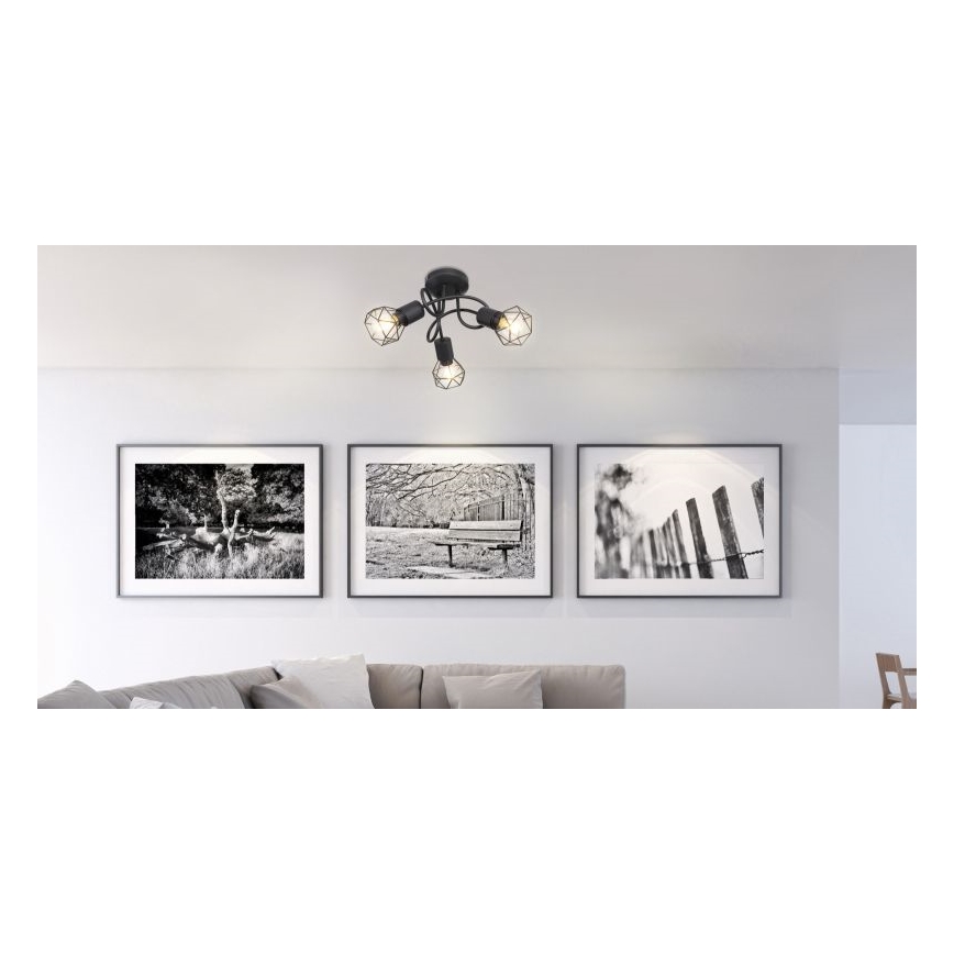 Globo - LED ytmonterad ljuskrona 3xE14/6W/230V svart