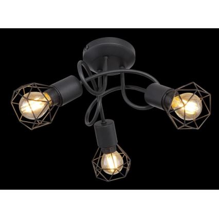 Globo - LED ytmonterad ljuskrona 3xE14/6W/230V svart