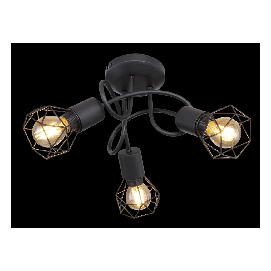 Globo - LED ytmonterad ljuskrona 3xE14/6W/230V svart