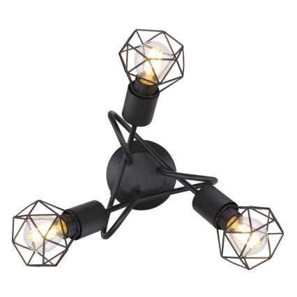 Globo - LED ytmonterad ljuskrona 3xE14/6W/230V svart