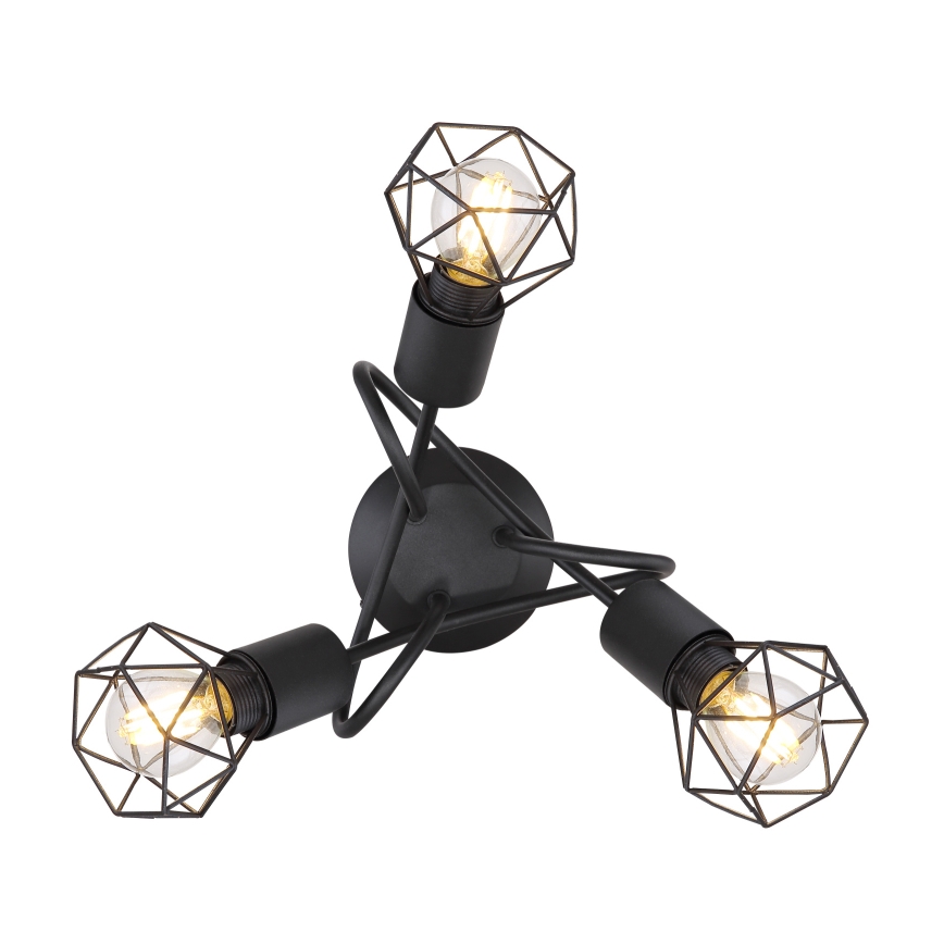 Globo - LED ytmonterad ljuskrona 3xE14/6W/230V svart