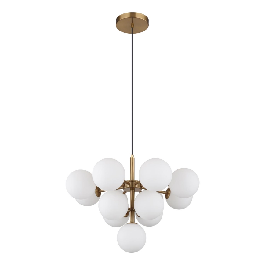 Globo - Ljuskrona med textilsladd 13xG9/5W/230V diameter 56 cm guld