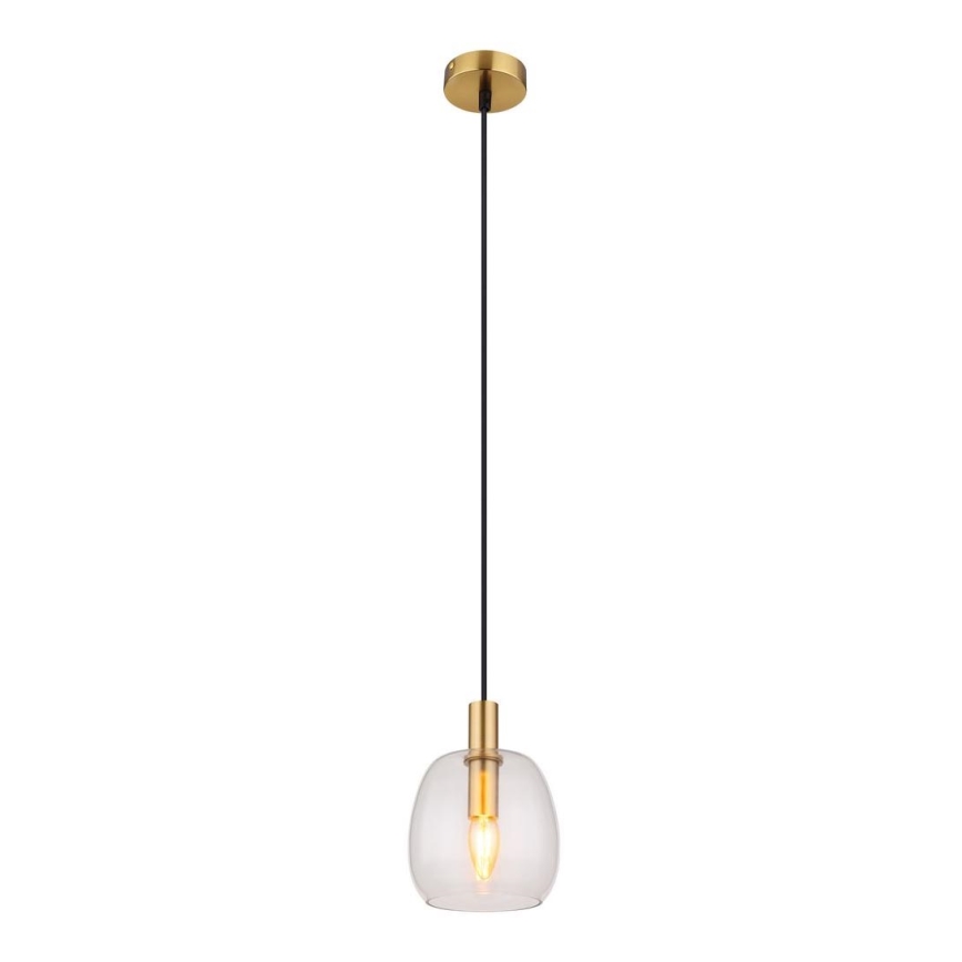 Globo - Ljuskrona med textilsladd 1xE14/40W/230V diameter 16 cm mässing