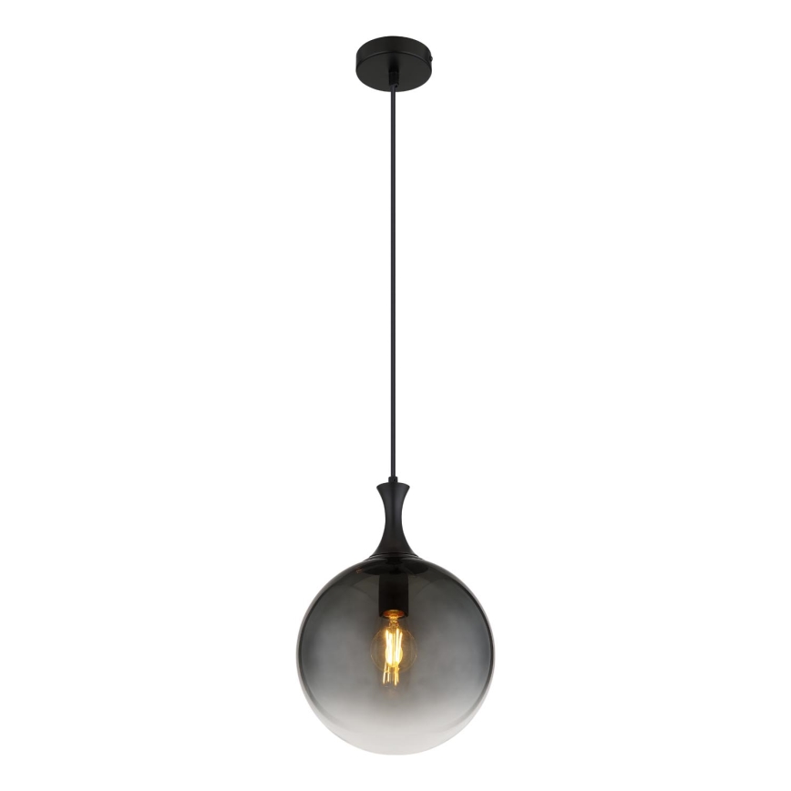 Globo - Ljuskrona med textilsladd 1xE27/10W/230V diameter 25 cm svart