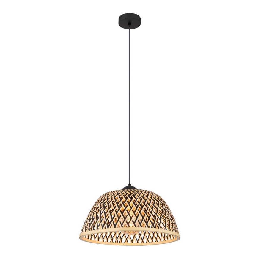 Globo - Ljuskrona med textilsladd 1xE27/15W/230V Bambu