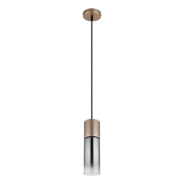 Globo - Ljuskrona med textilsladd 1xE27/25W/230V brons diameter 10 cm