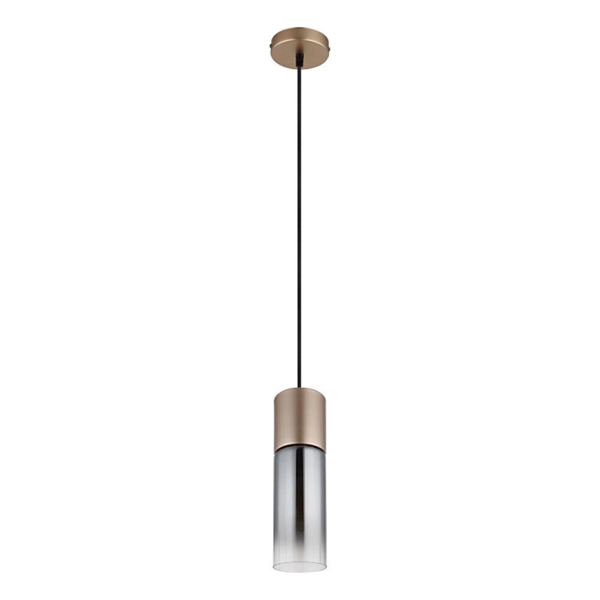 Globo - Ljuskrona med textilsladd 1xE27/25W/230V brons diameter 10 cm