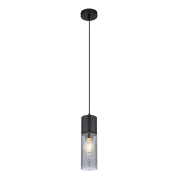 Globo - Ljuskrona med textilsladd 1xE27/25W/230V diameter 10,5 cm svart