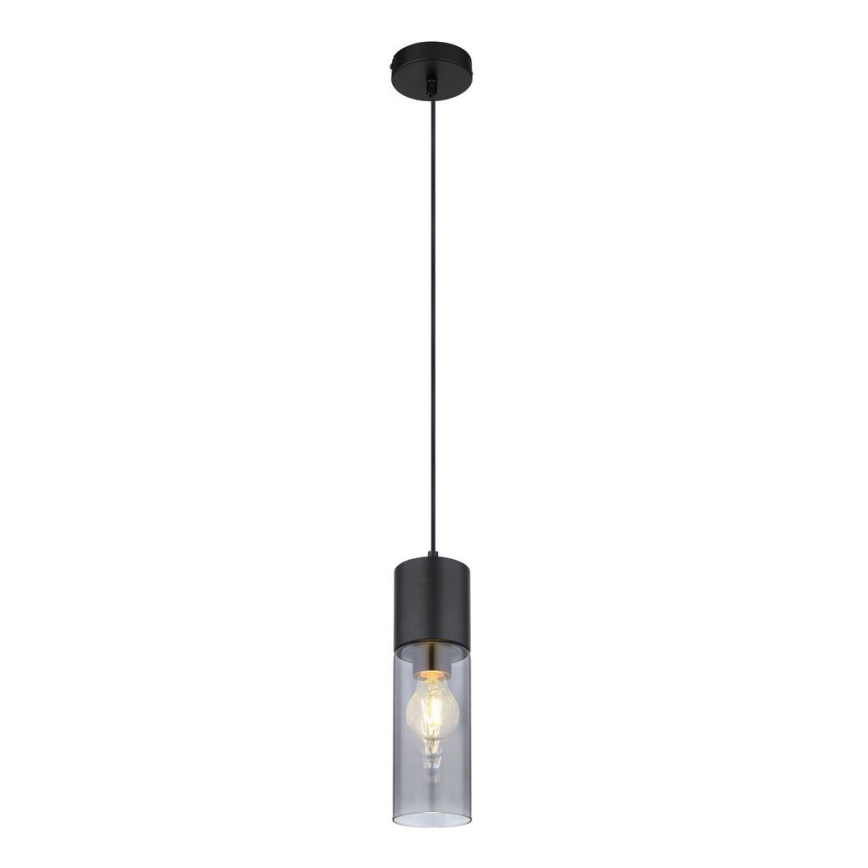 Globo - Ljuskrona med textilsladd 1xE27/25W/230V diameter 10,5 cm svart