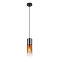 Globo - Ljuskrona med textilsladd 1xE27/25W/230V diameter 10,5 cm svart/koppar
