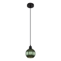 Globo - Ljuskrona med textilsladd 1xE27/25W/230V diameter 15 cm grön