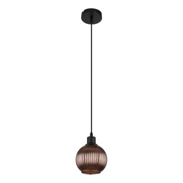 Globo - Ljuskrona med textilsladd 1xE27/25W/230V diameter 15 cm koppar