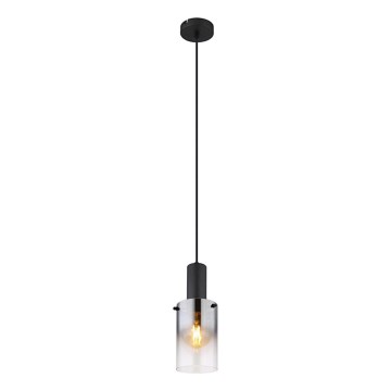 Globo - Ljuskrona med textilsladd 1xE27/40W/230V diameter 12,5 cm svart