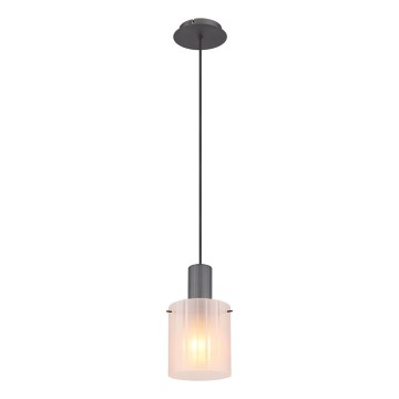 Globo - Ljuskrona med textilsladd 1xE27/40W/230V diameter 18 cm vit