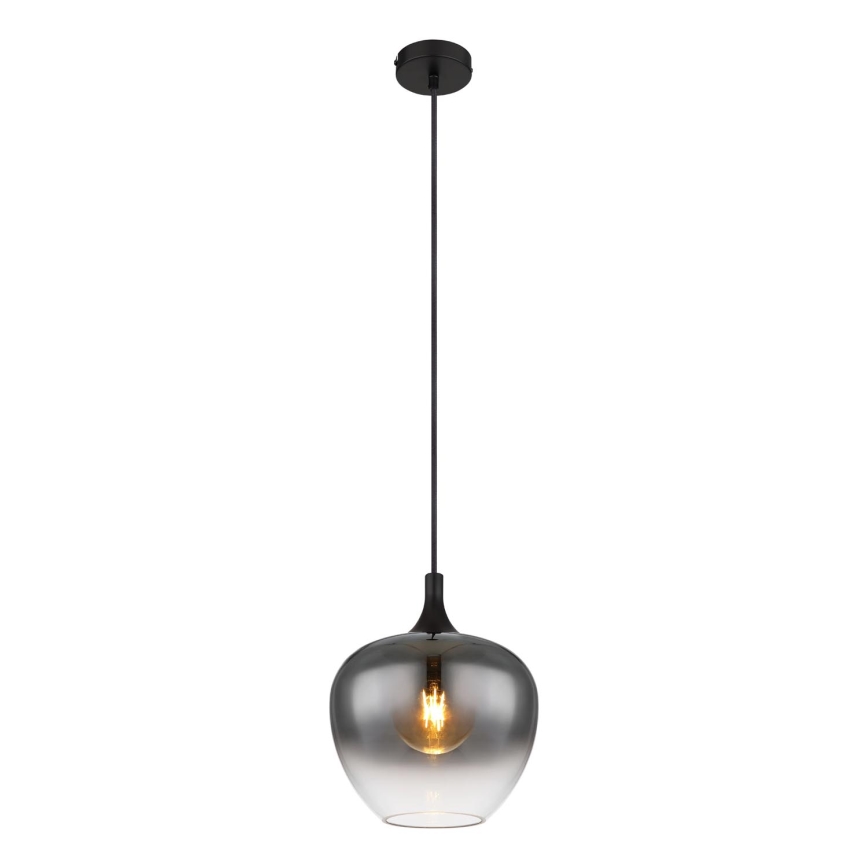 Globo - Ljuskrona med textilsladd 1xE27/40W/230V diameter 24 cm svart