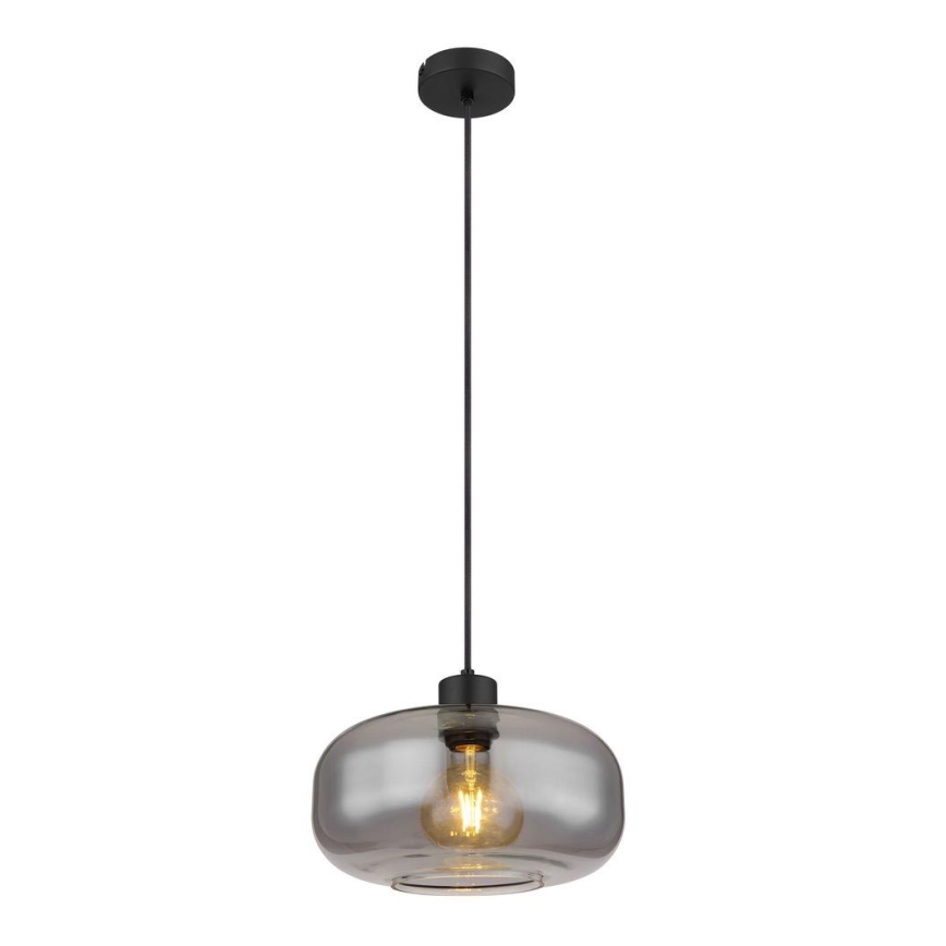 Globo - Ljuskrona med textilsladd 1xE27/40W/230V diameter 28 cm grå