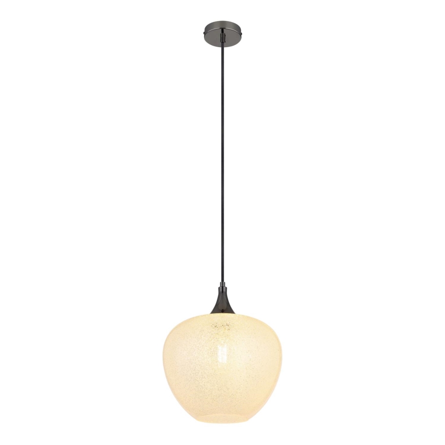 Globo - Ljuskrona med textilsladd 1xE27/40W/230V diameter 29 cm vit/antracit