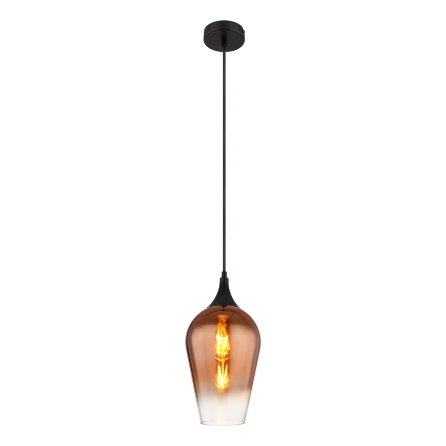Globo - Ljuskrona med textilsladd 1xE27/60W/230V diameter 18 cm koppar