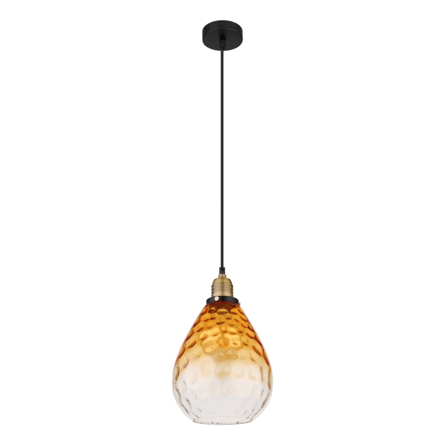 Globo - Ljuskrona med textilsladd 1xE27/60W/230V diameter 21 cm orange