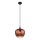 Globo - Ljuskrona med textilsladd 1xE27/60W/230V diameter 24 cm koppar