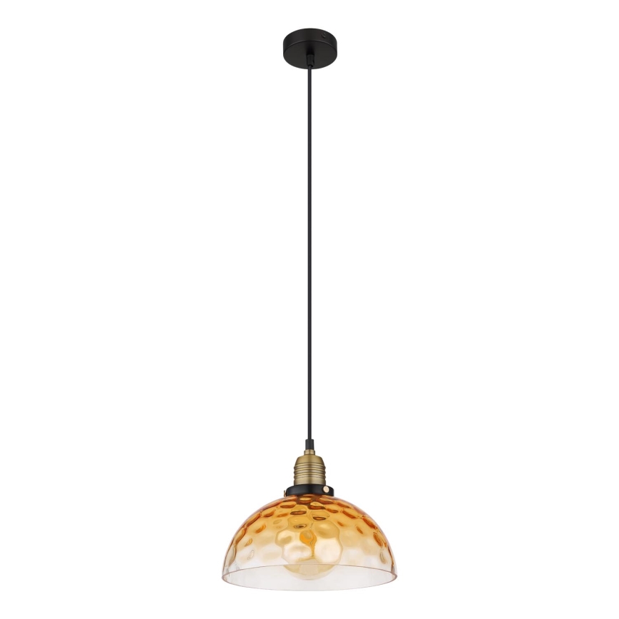 Globo - Ljuskrona med textilsladd 1xE27/60W/230V diameter 25 cm orange